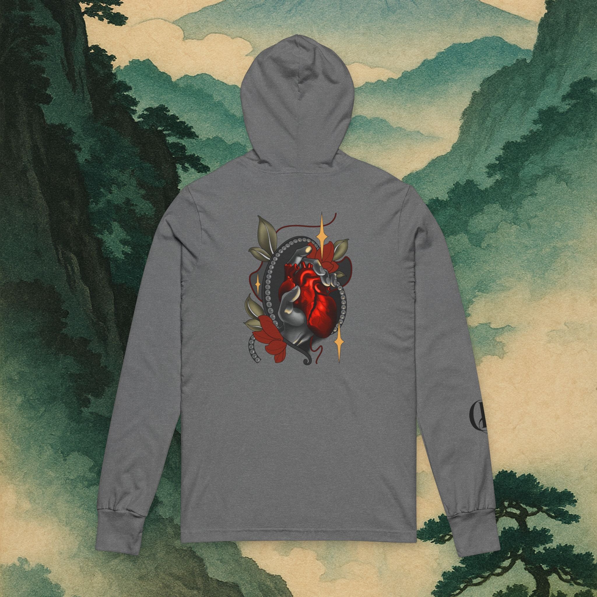 “Pulse & Petal” Long Sleeve Hoodie - Colin Bussing Tattoos