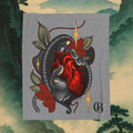 “Pulse” Velveteen Throw Blanket - Colin Bussing Tattoos