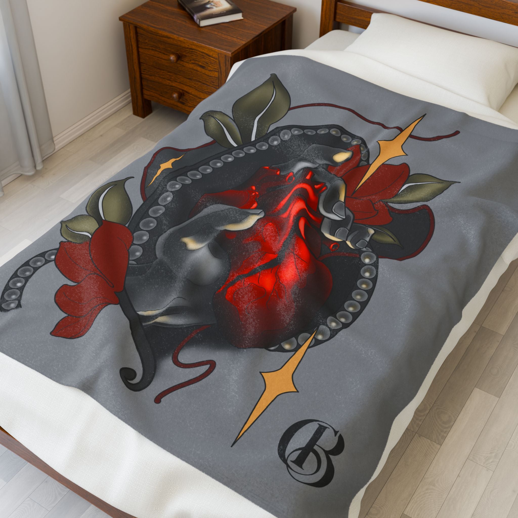 “Pulse” Velveteen Throw Blanket - Colin Bussing Tattoos