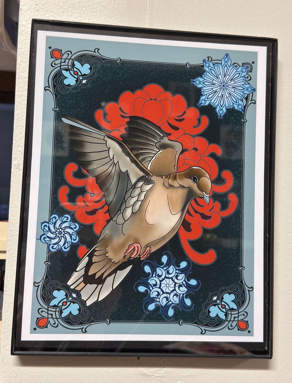 Morning Dove Snowfall Print - Colin Bussing Tattoos