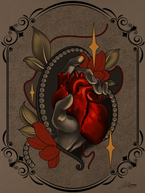 Pulse and Petal Print - Colin Bussing Tattoos